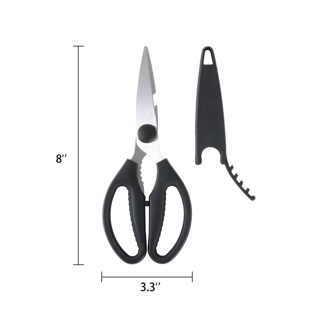 Mainstays Black Handle Stainless Steel Multi-Purpose Kitchen Shears with Black Grip 1 Each - Image 6